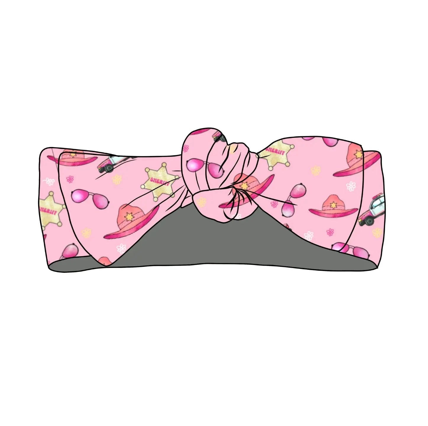 Pink Sheriff, Headband Bow Miller & Co. Everetts Place Boutique