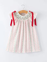 Rylee Faith Designs Pink Spring Floral Smocked Girl Dress - 