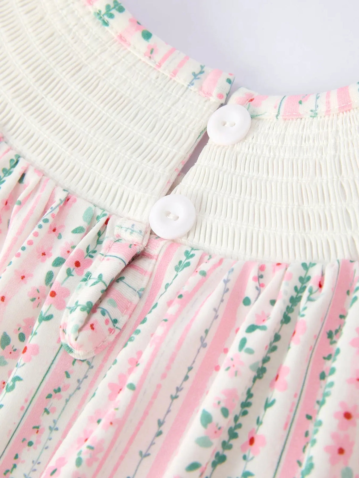 Rylee Faith Designs Pink Spring Floral Smocked Girl Dress - 