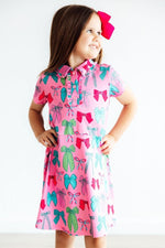 Mila & Rose ® Pink Twirls And Ties Short Sleeve Polo Dress Mila And Rose - Everetts Place Boutique - 
