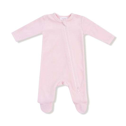 Pink Velour Footie For Babies Cozy Soft Plush Sleepwear Angel Dear Everetts Place: Online Boutique