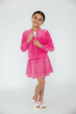Pink Velvet Sequin Twirl Skort With Attached Shorts Mila & Rose ® Everetts Place: Online Boutique