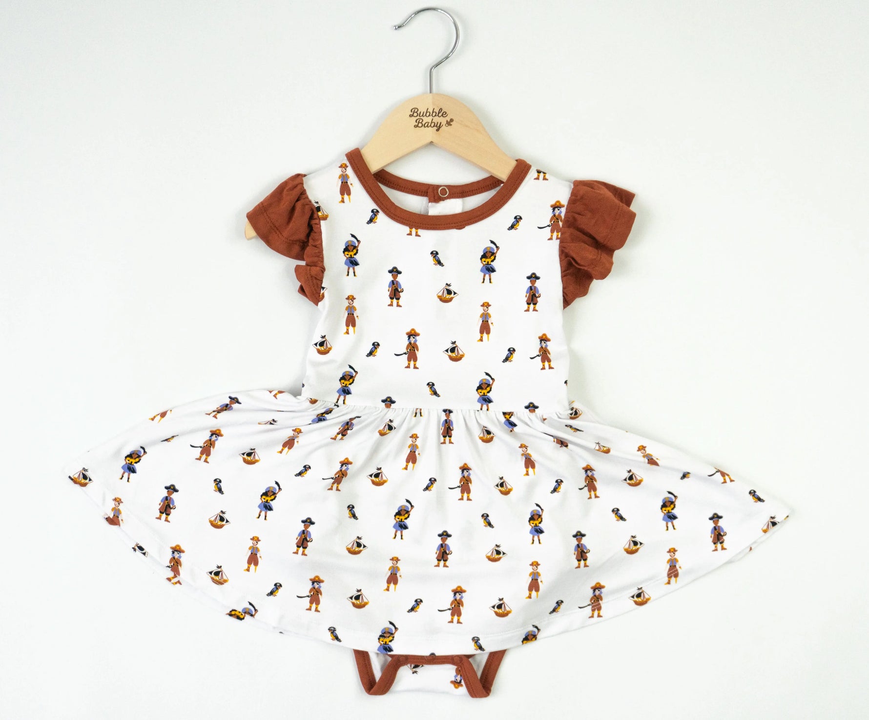 Bubble Baby Pirate | Flutter Bodysuit Dress - 