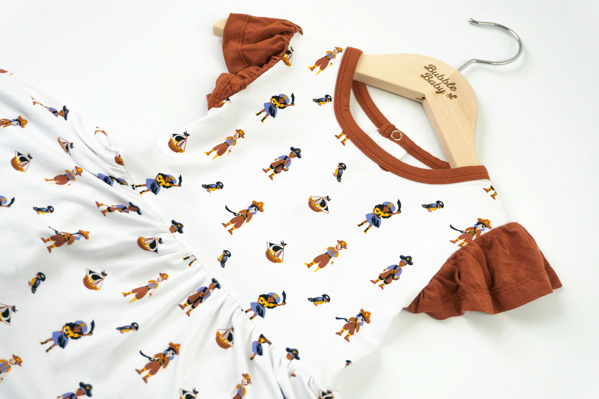 Bubble Baby Pirate | Flutter Bodysuit Dress - 