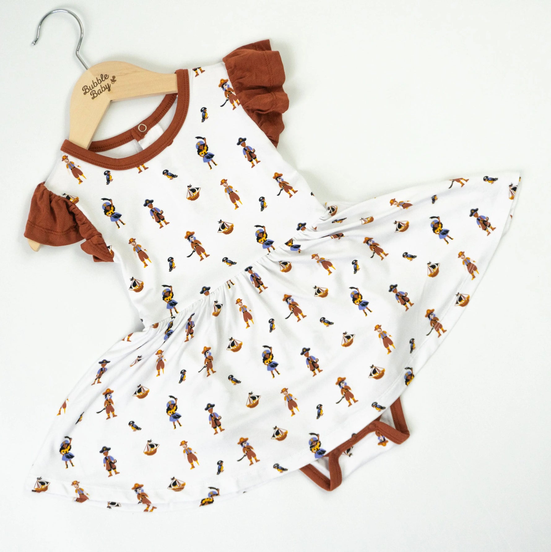 Bubble Baby Pirate | Flutter Bodysuit Dress - 