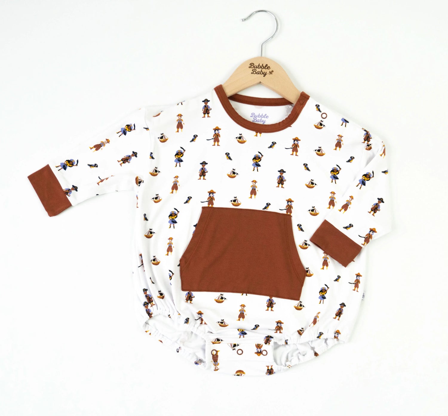 Pirate | Long Sleeve Bubble Romper - Sleeve, Baby & Toddler Clothing, Orange, Infant bodysuit, Baby Products | Everetts Place