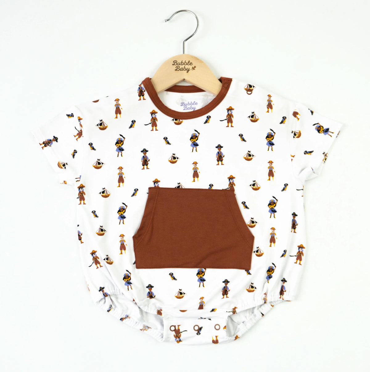 Pirate | Short Sleeve Bubble Romper - Sleeve, Baby & Toddler Clothing, White, Textile, Sleeveless shirt | Everetts Place