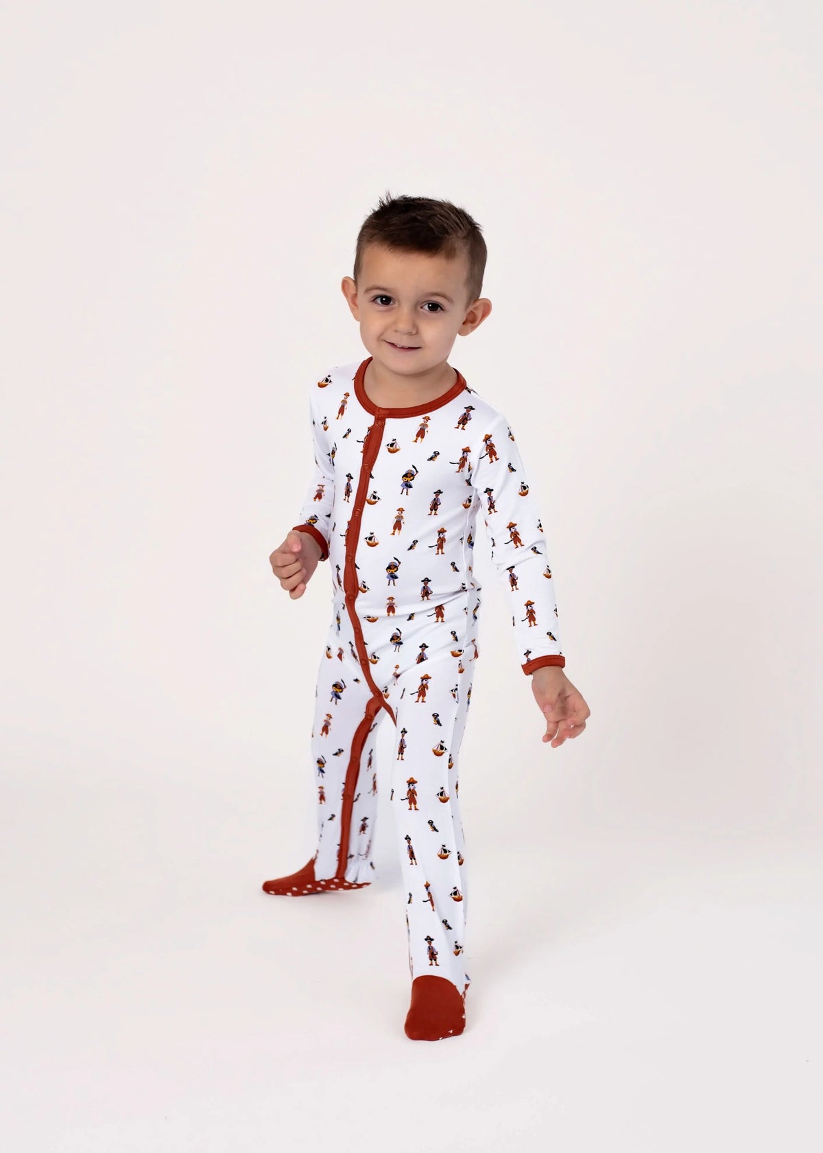 Pirate | Snap Footie - Sleeve, White, Baby & Toddler Clothing, Child, Nightwear | Everetts Place