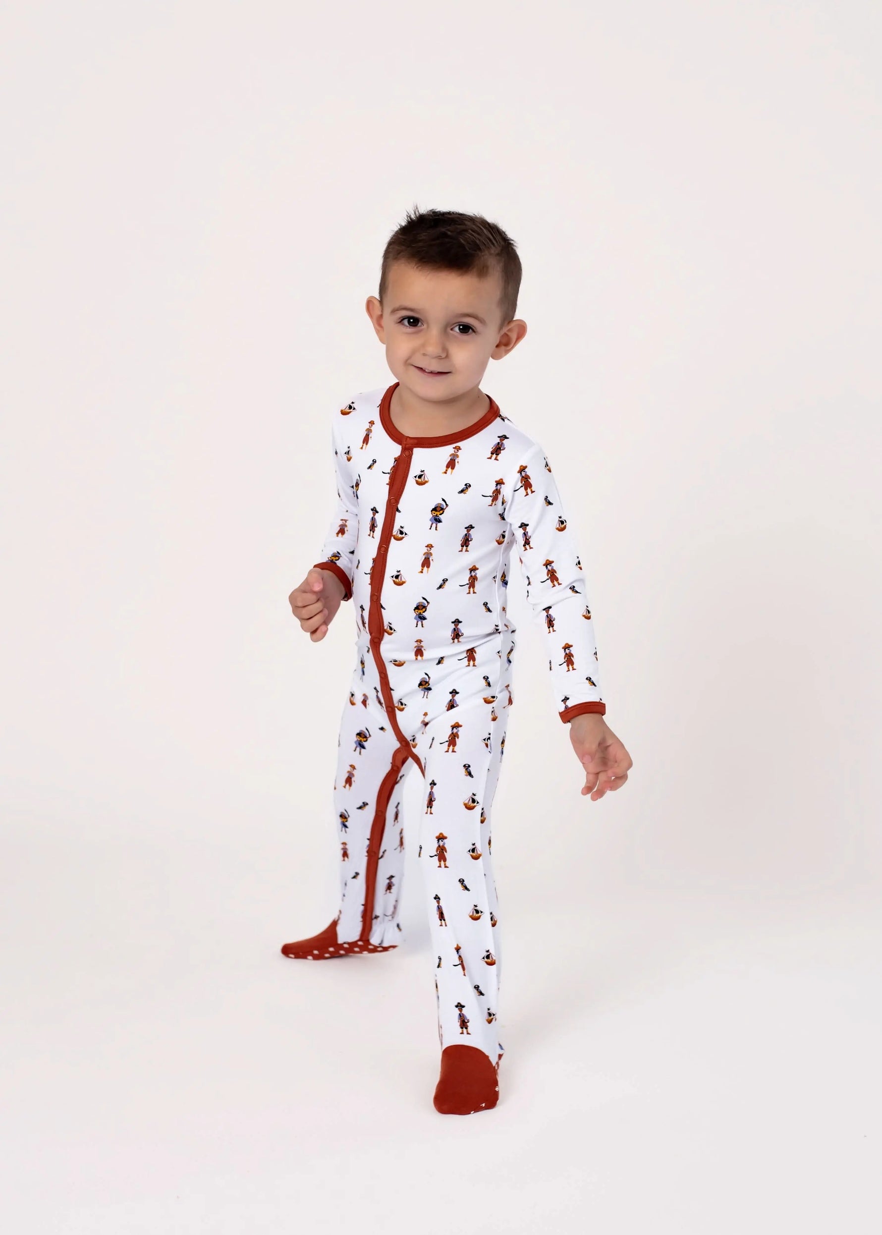 Pirate | Snap Footie - Sleeve, White, Baby & Toddler Clothing, Child, Nightwear | Everetts Place