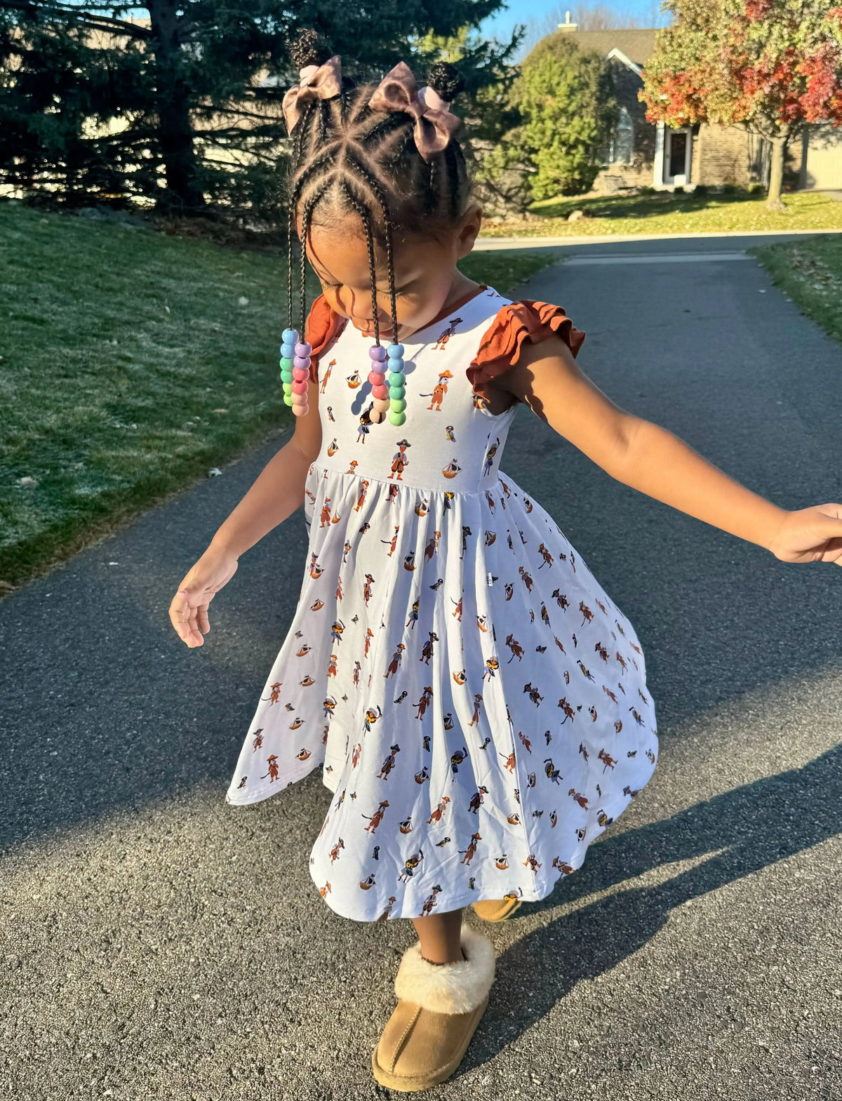 Pirate | Toddler Flutter Dress - Dress, One-piece garment, Day Dress, Child, Pink | Everetts Place
