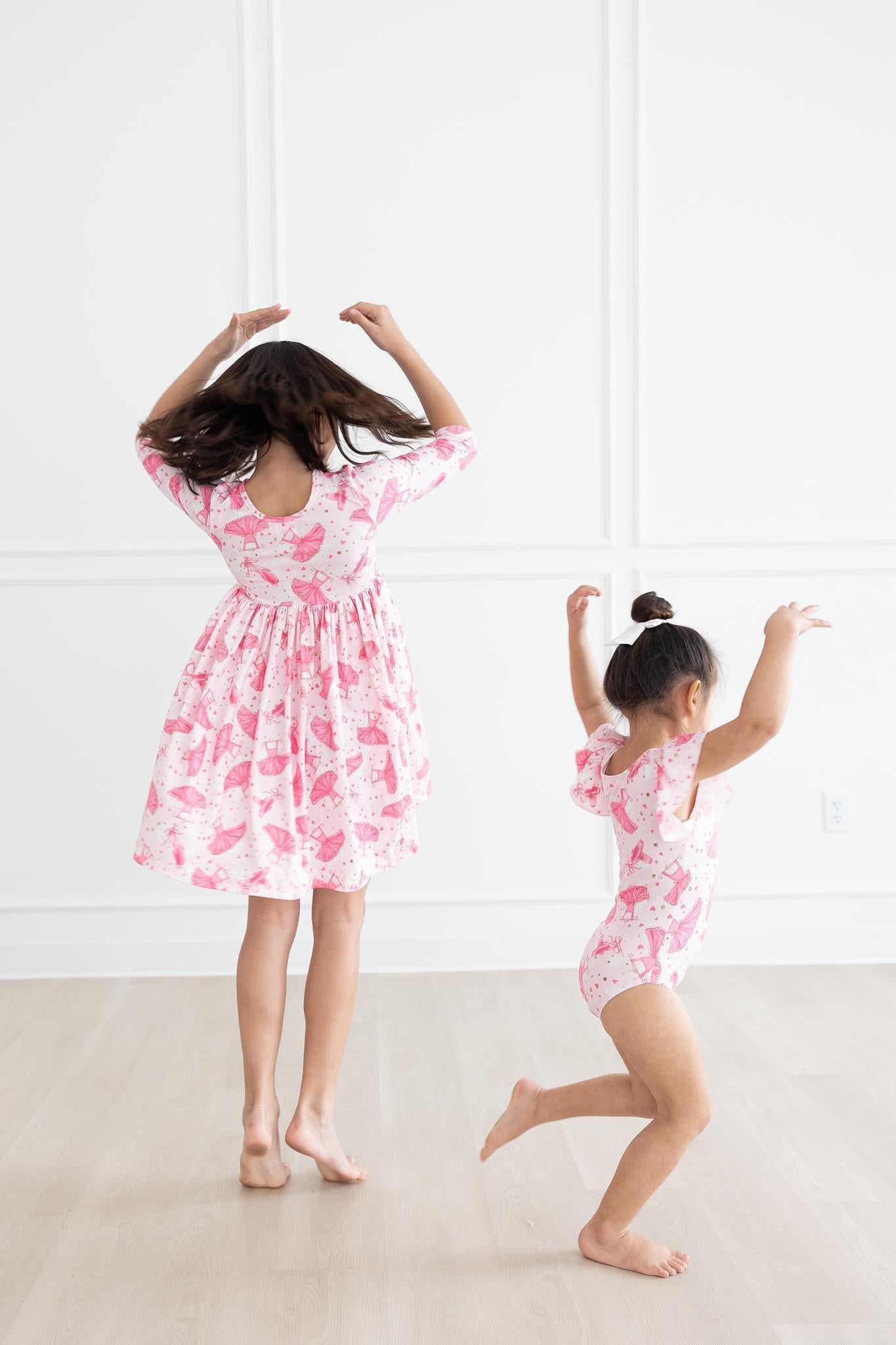 Pirouette Three Quarter Sleeve Pocket Twirl Dress for Girls Mila & Rose ® Everetts Place: Online Boutique