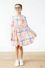 Plaid Long Sleeve Pocket Twirl Dress Mila Rose Girls Mila & Rose ® Everetts Place: Online Boutique