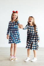 Plaid Pumpkins L/S Pocket Twirl Dress by Mila & Rose ®