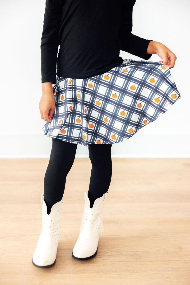 Mila & Rose ® Plaid Pumpkins Twirl Skegging for Girls Mila and Rose - Everetts Place Boutique - 