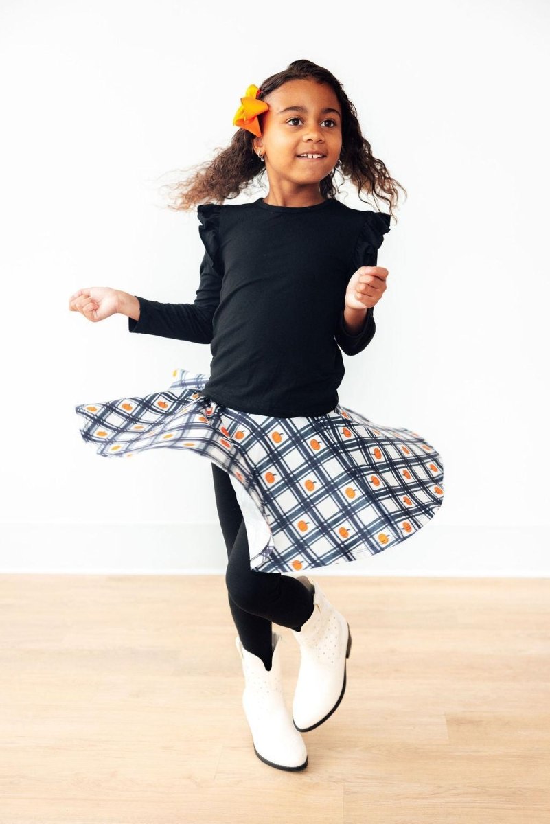 Mila & Rose ® Plaid Pumpkins Twirl Skegging for Girls Mila and Rose - Everetts Place Boutique - 