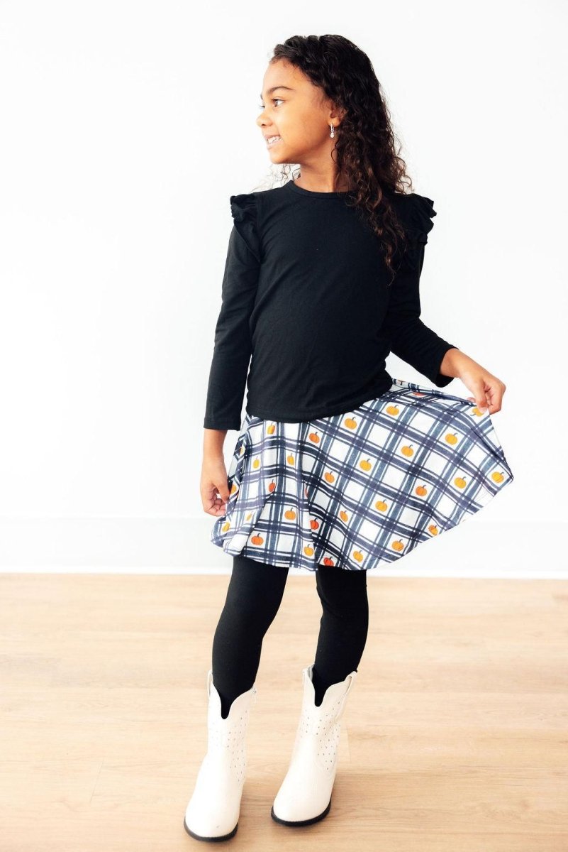 Mila & Rose ® Plaid Pumpkins Twirl Skegging for Girls Mila and Rose - Everetts Place Boutique - 