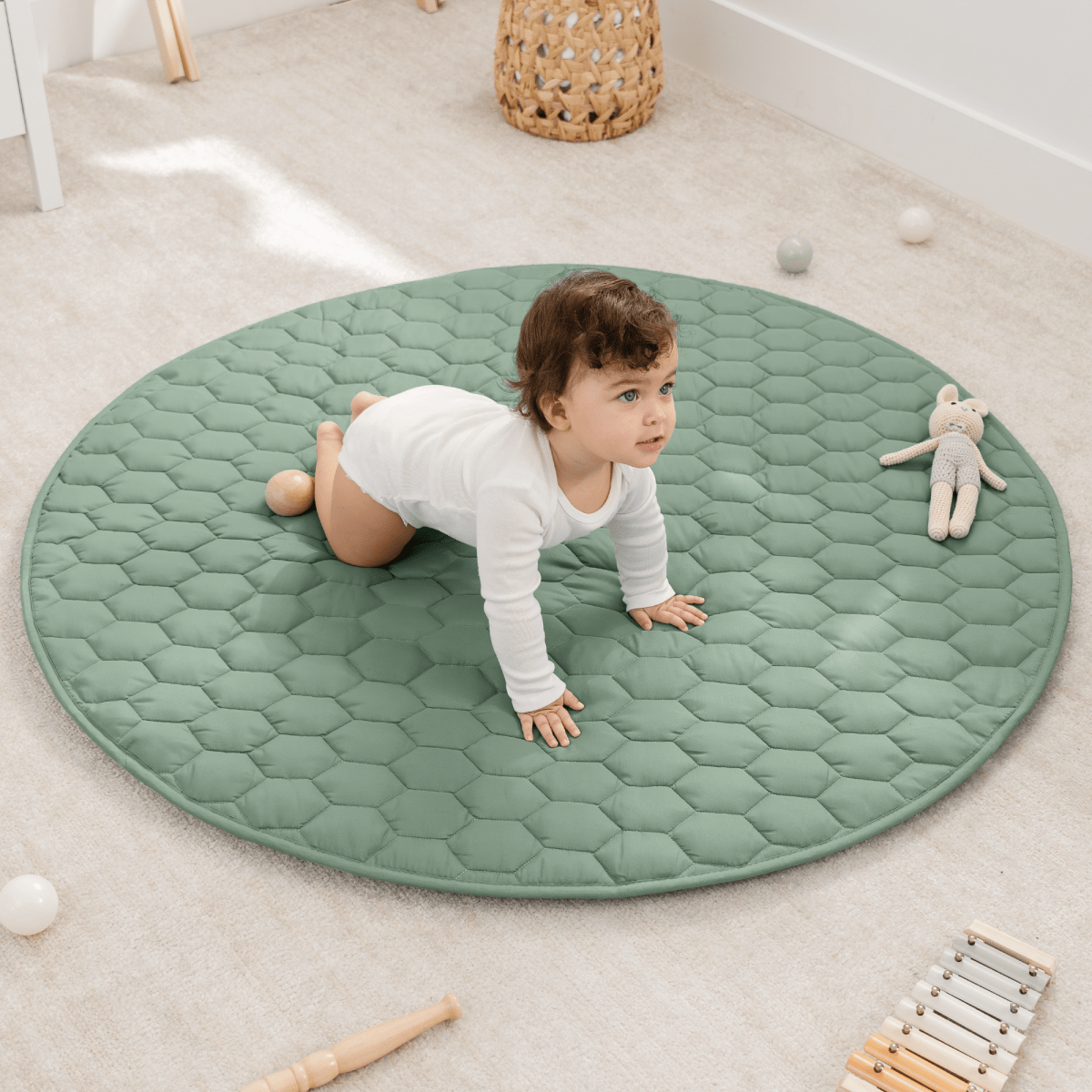 Comfy Cubs Play Mat Non Slip Fern For Baby Crawling And Tummy Time - Everetts Place Boutique - 