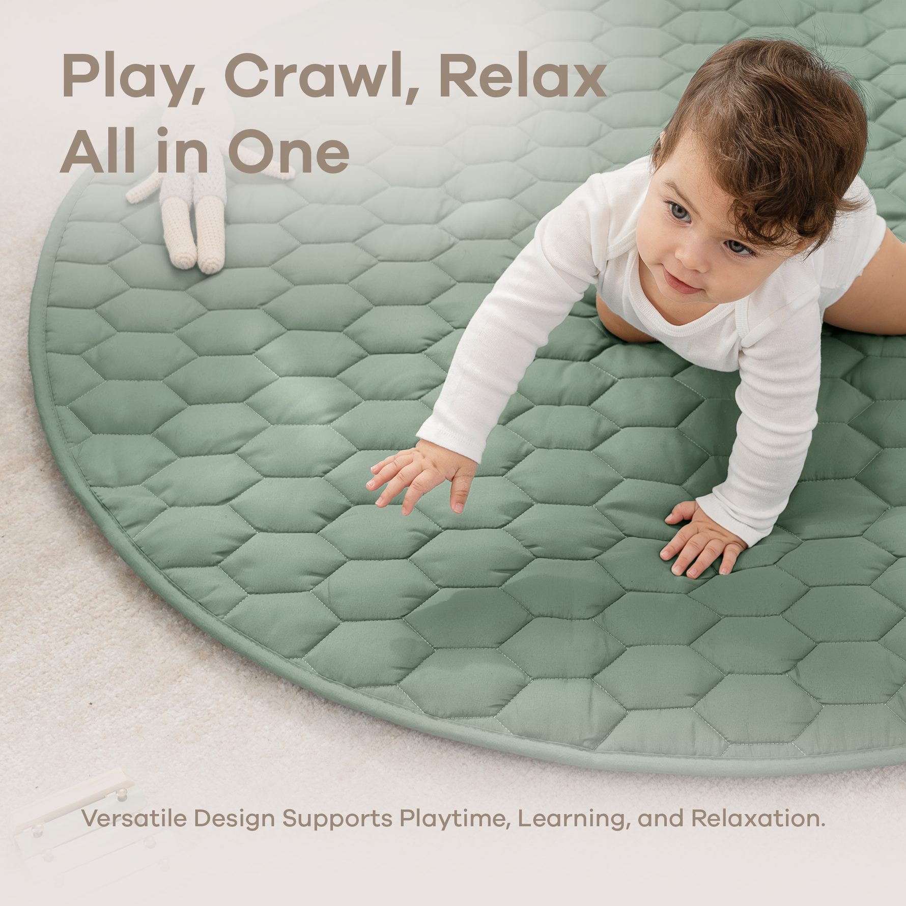 Play Mat Non Slip Fern For Baby Crawling And Tummy Time Comfy Cubs Everetts Place: Online Boutique