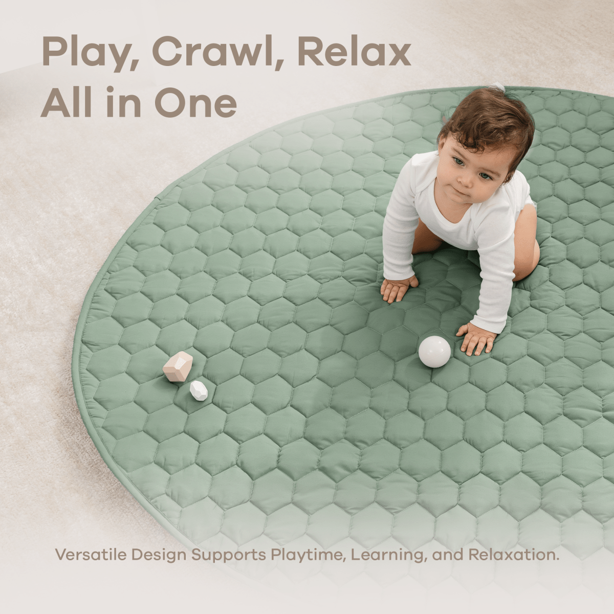 Comfy Cubs Play Mat Non Slip Fern For Baby Crawling And Tummy Time - Everetts Place Boutique - 