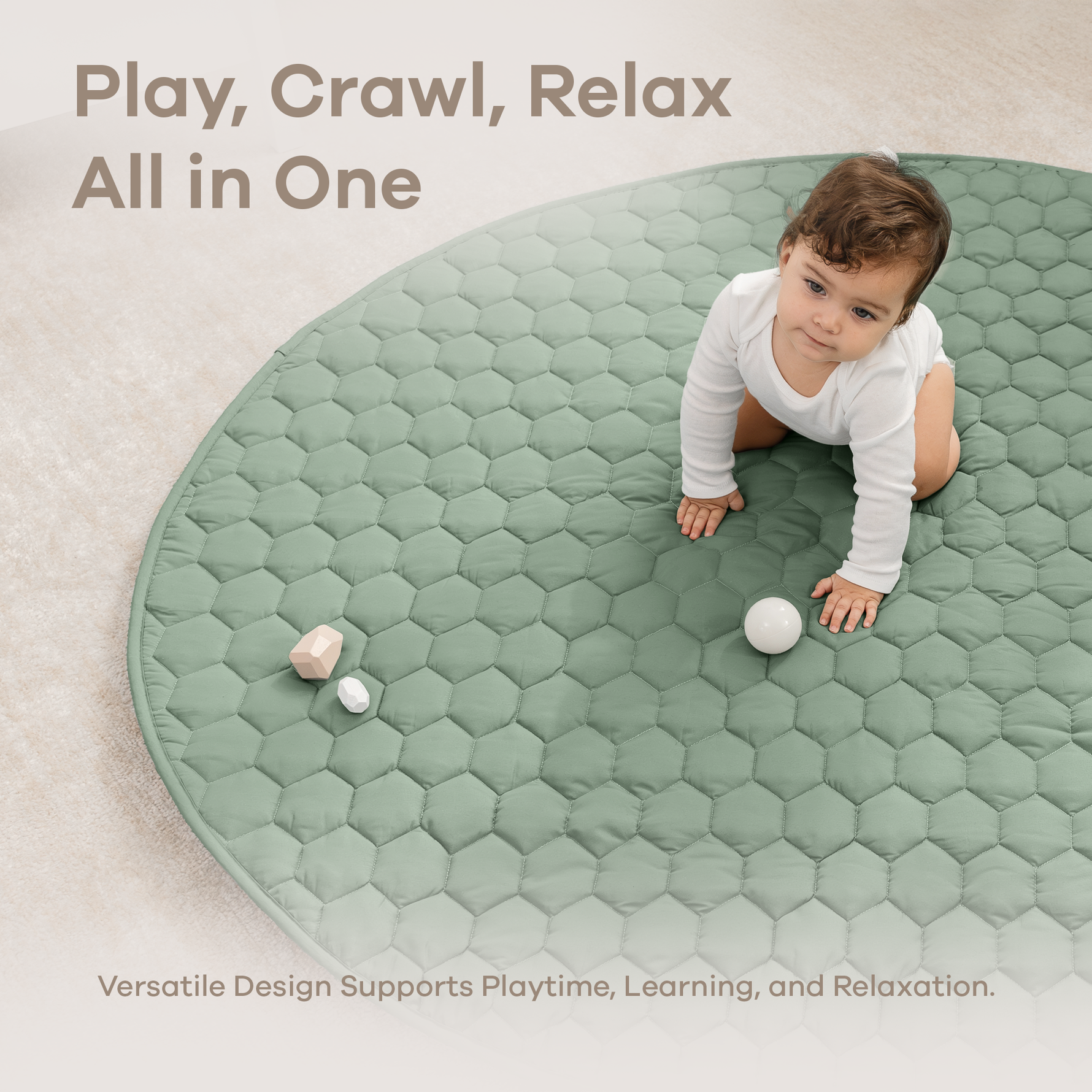 Play Mat Non Slip Fern For Baby Crawling And Tummy Time Comfy Cubs Everetts Place: Online Boutique