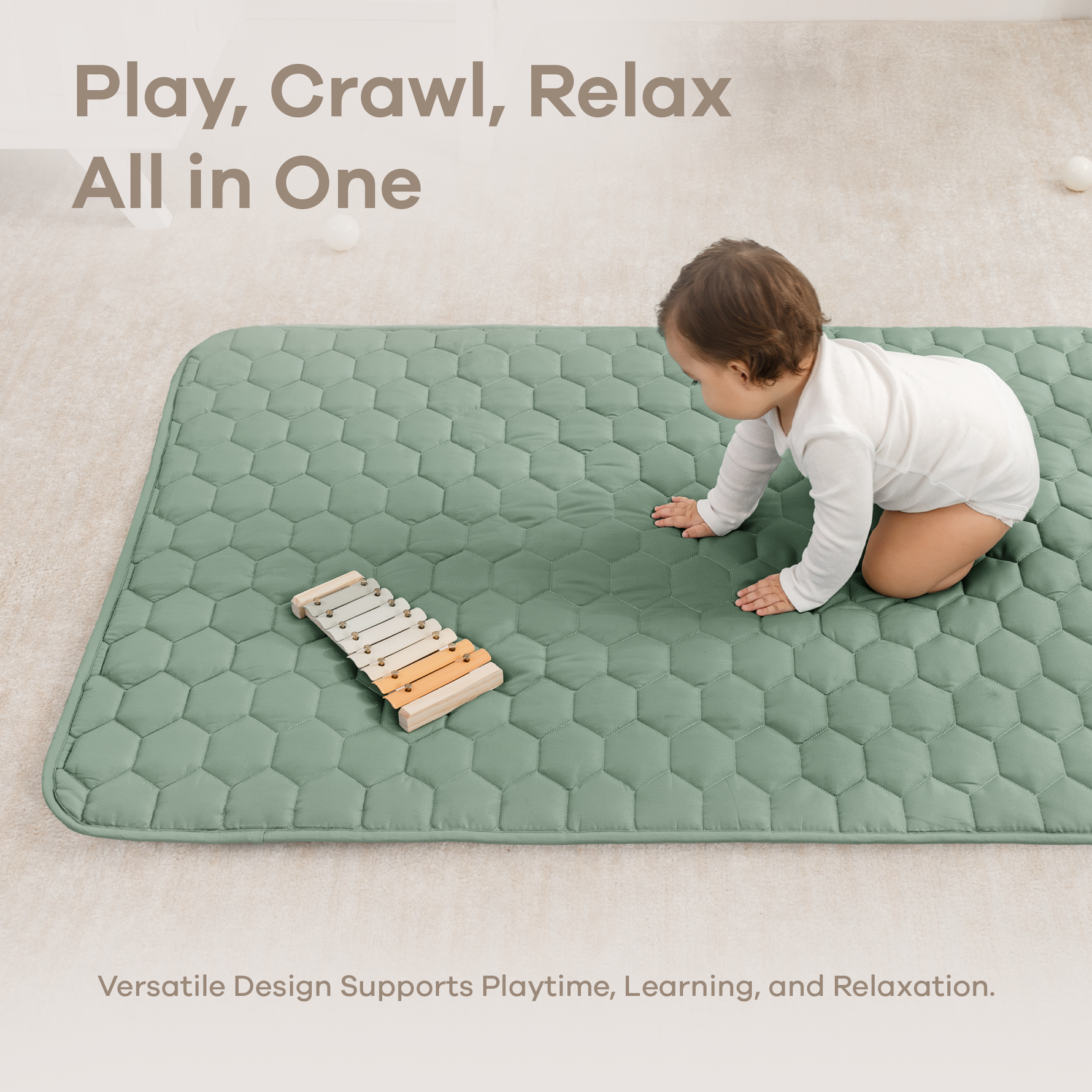 Play Mat Non Slip Fern For Baby Crawling And Tummy Time Comfy Cubs Everetts Place: Online Boutique