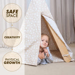 Goodevas Play Tent Cover with Mat for Climbing Triangle Ladder Cozy Teepee Setup - Toys & Games > Outdoor Play Equipment > Play Tents & Tunnels Climbing Accessories