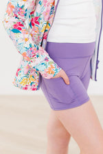 Mila & Rose playful purple active shorts for toddlers.