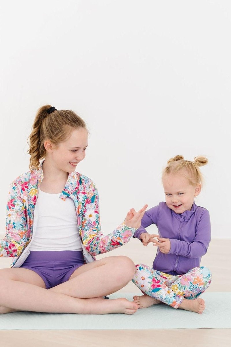 Mila & Rose ® Playful Purple Full Zip Ruffle Active Jacket for Girls - Everetts Place Boutique - 