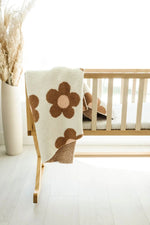 Harp Angel Boutique Plush Blanket Caramel with Daisy Design for Infants and Toddlers - Baby & Toddler > Swaddling & Receiving Blankets Swaddle