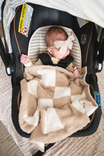 Harp Angel Boutique Luxurious Plush Mini Blanket with Reversible Checker Design for Babies - Baby & Toddler > Swaddling & Receiving Blankets Blanket