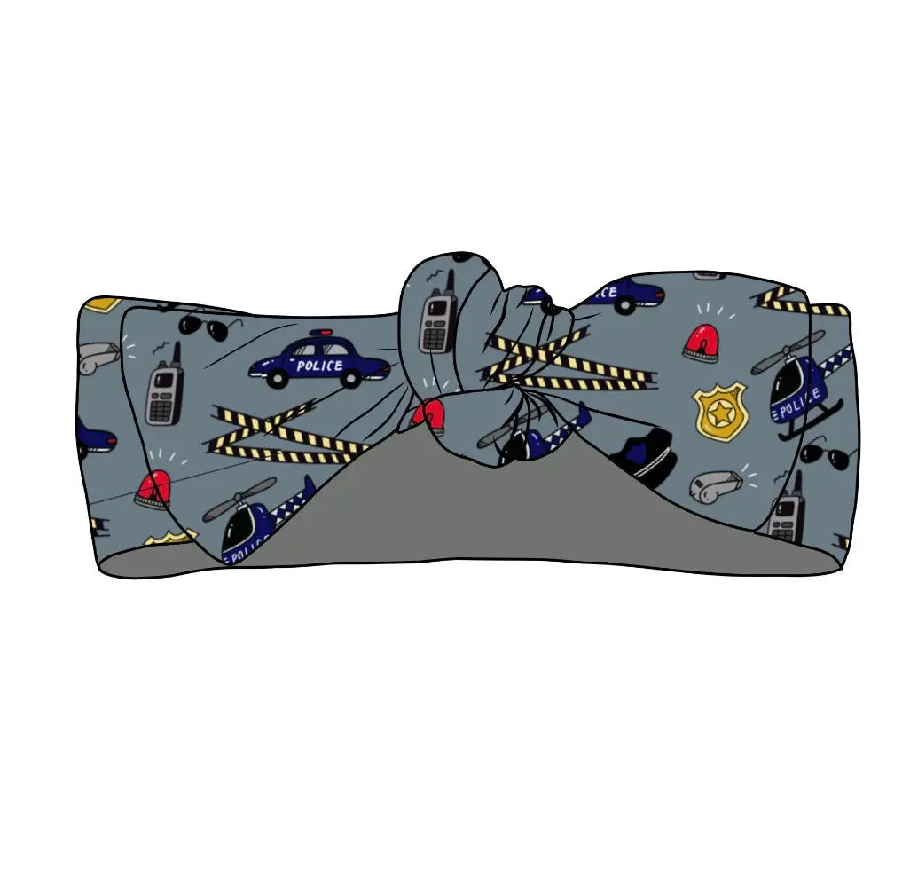 Police Patrol, Headband Bow Miller & Co. Everetts Place Boutique