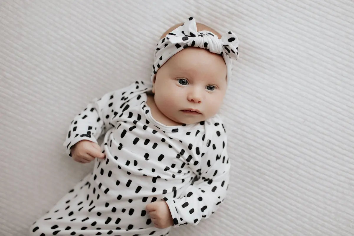 Three Little Tots Polka Dot Knotted Headband Bow - 