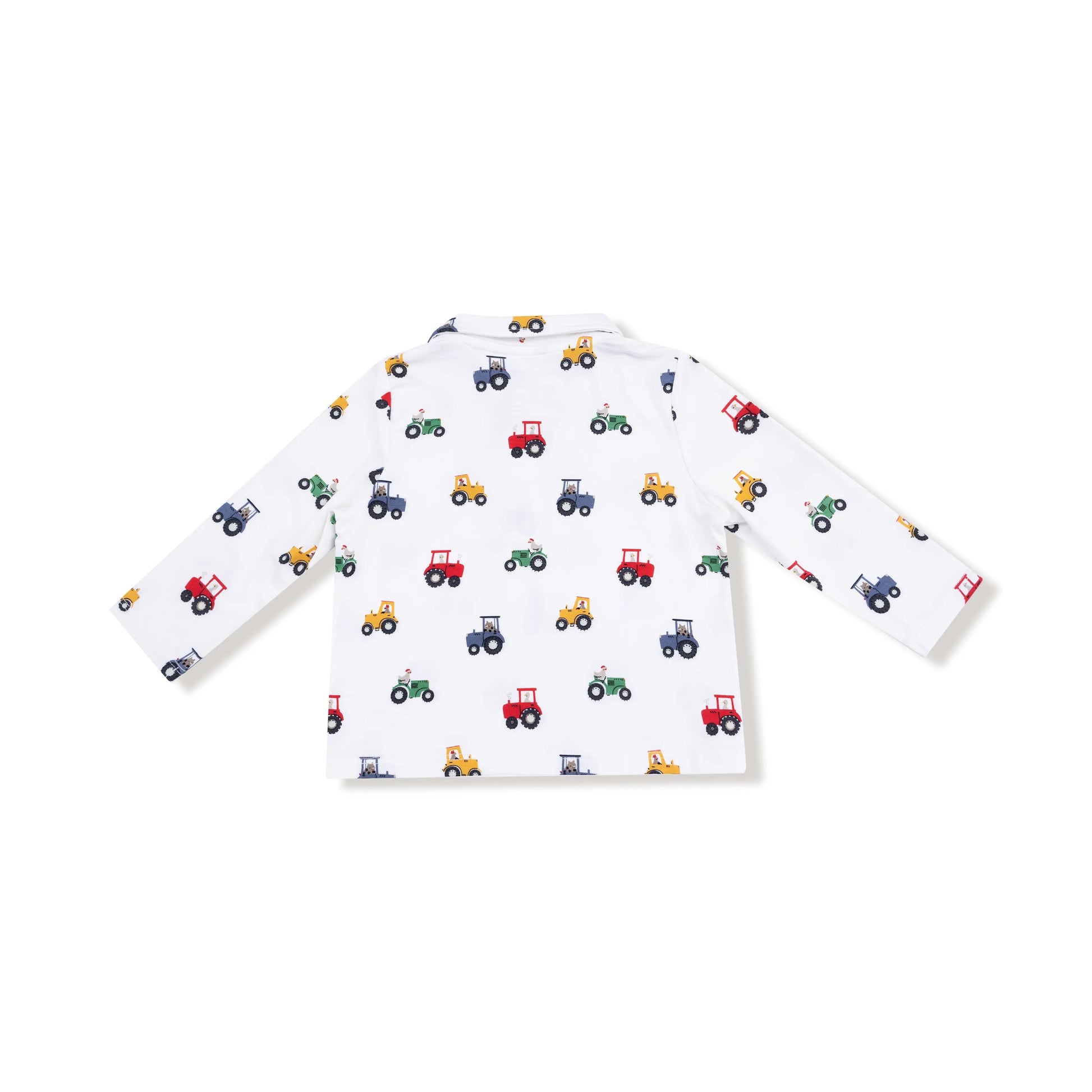 Polo Long Sleeve Shirt Tractor Print Viscose Bamboo Angel Dear Everetts Place: Online Boutique