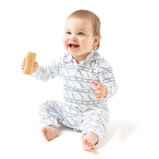 Polo Romper For Babies In Soft Ribbed Modal With Collar Angel Dear Everetts Place: Online Boutique