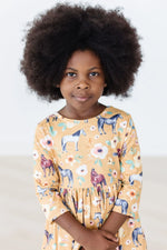 Ponies and Poppies Three Quarter Sleeve Twirl Pocket Dress Mila & Rose ® Everetts Place: Online Boutique