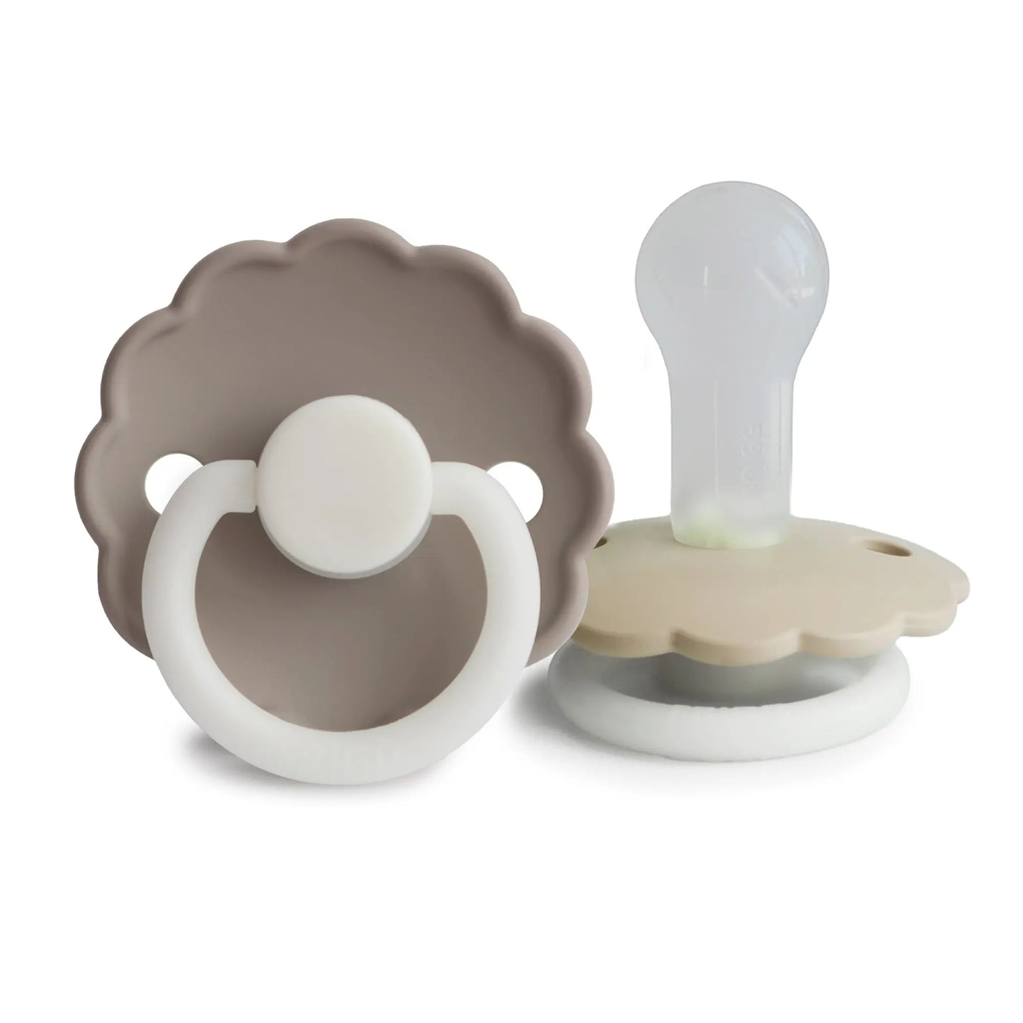 Frigg Daisy Night Silicone Pacifier 2 Pack with SilkySoft Nipple and Glow in Dark Design Mushie
