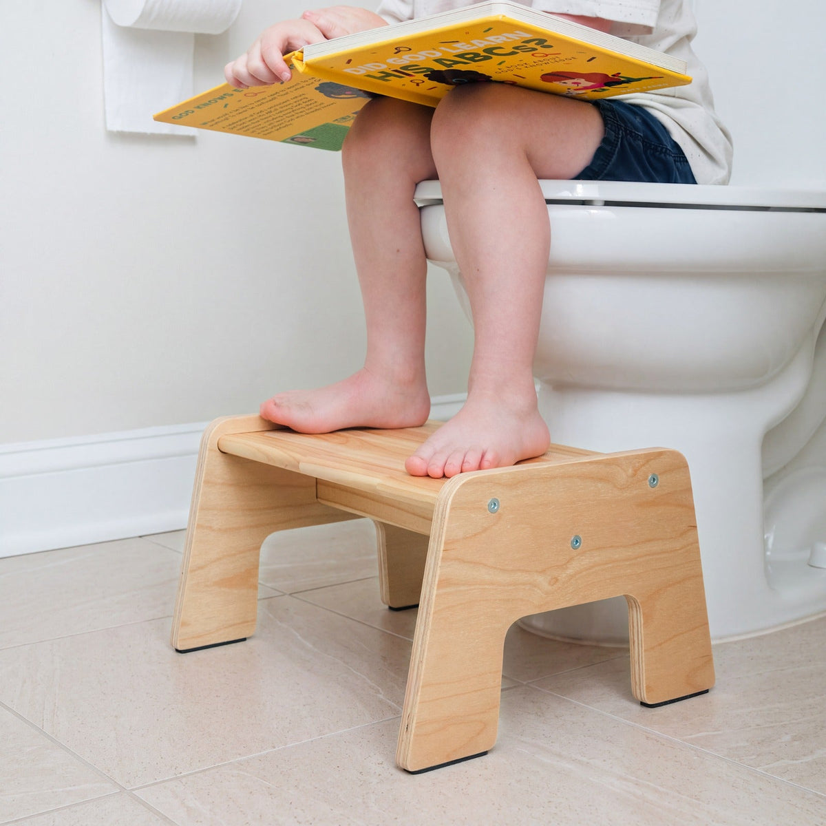 Wooden Kids Step Stool - 1-Step Multi-Purpose by Ocodile.com