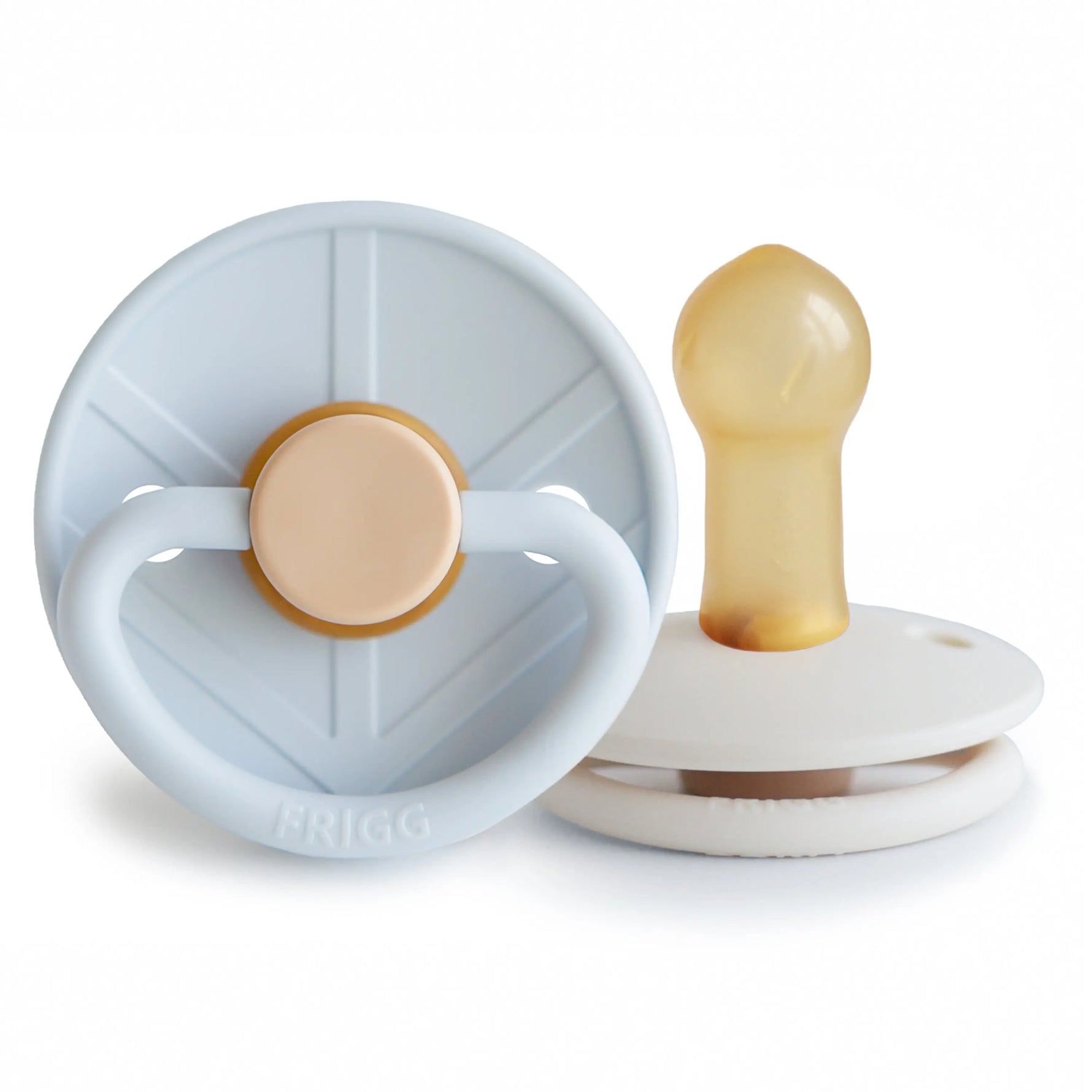 Mushie Frigg Little Viking Natural Rubber Pacifier Two Pack - Baby & Toddler > Baby Health > Pacifiers & Teethers RUBBER FRIGG PACIFIERS
