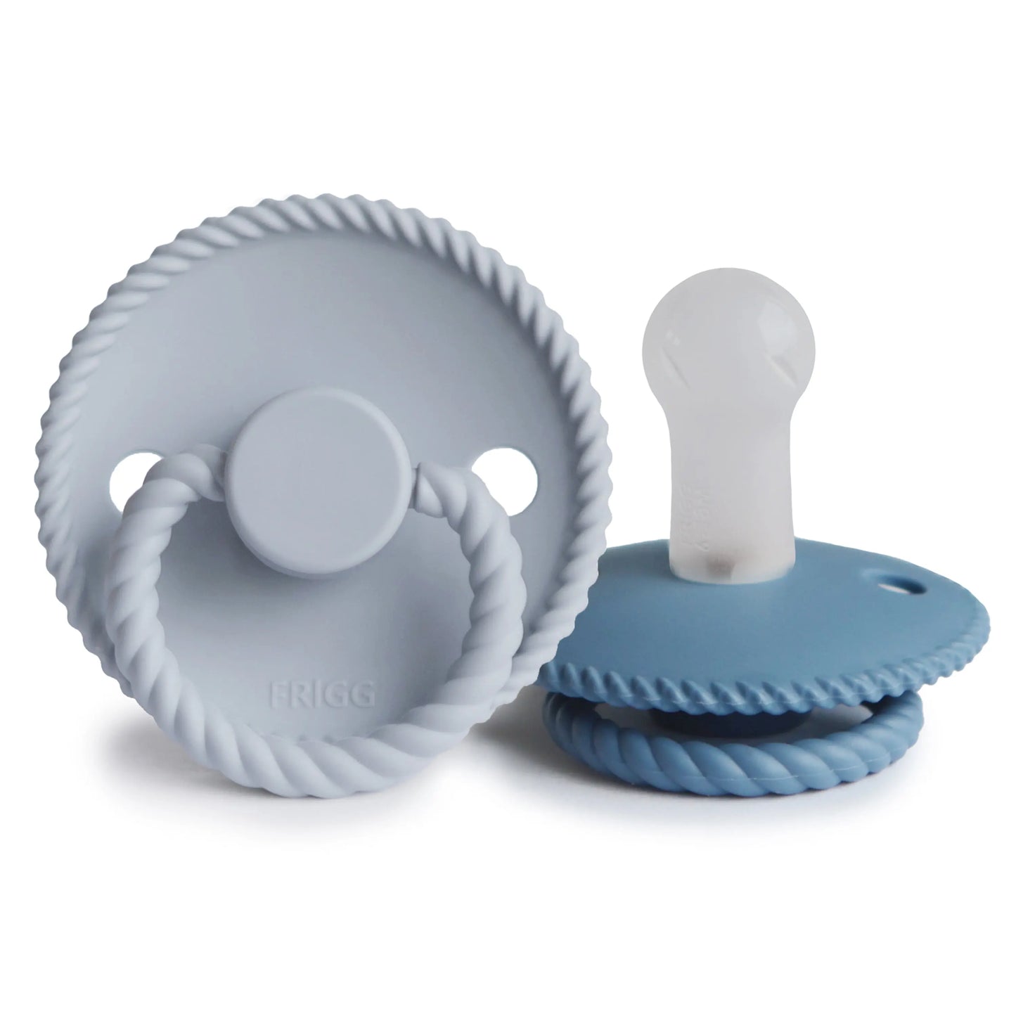 Frigg Rope Silicone Pacifier 2 Pack with SilkySoft Nipple and Click Lock System Mushie