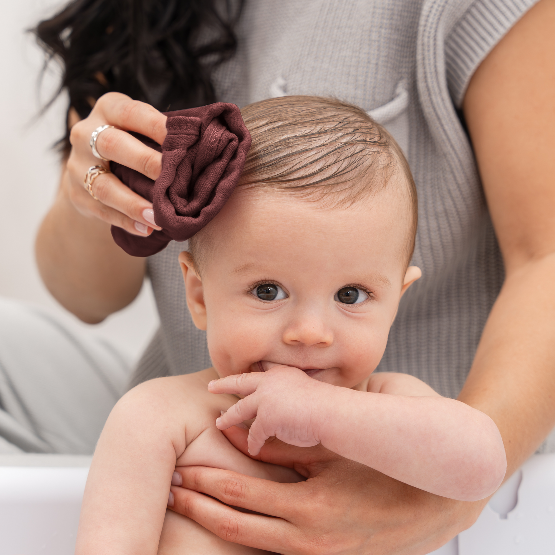 Premium Muslin Baby Washcloths In Wine By Comfy Cubs Comfy Cubs Everetts Place: Online Boutique