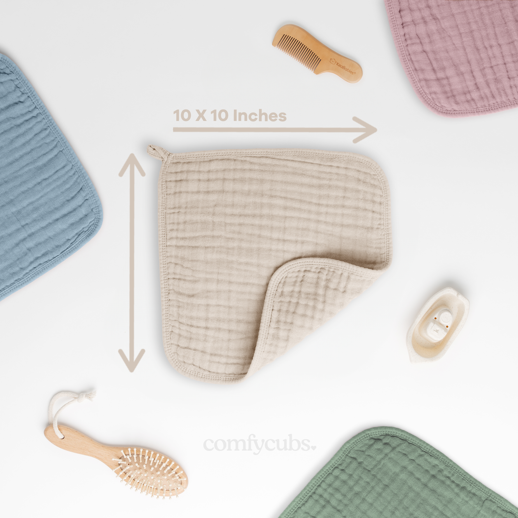 Premium Sand Muslin Washcloths For Newborn Baby By Comfy Cubs Comfy Cubs Everetts Place: Online Boutique