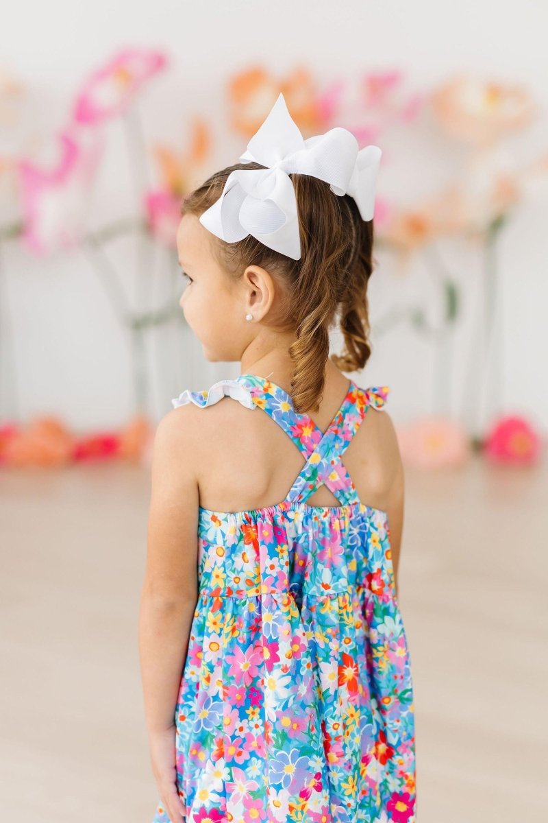 Mila & Rose ® Preppy Floral Ruffle Cross Back Dress From Mila and Rose - Everetts Place Boutique - 