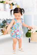 Preppy Floral Ruffle Cross Back Romper for Girls Summer Fun Mila & Rose ® Everetts Place: Online Boutique