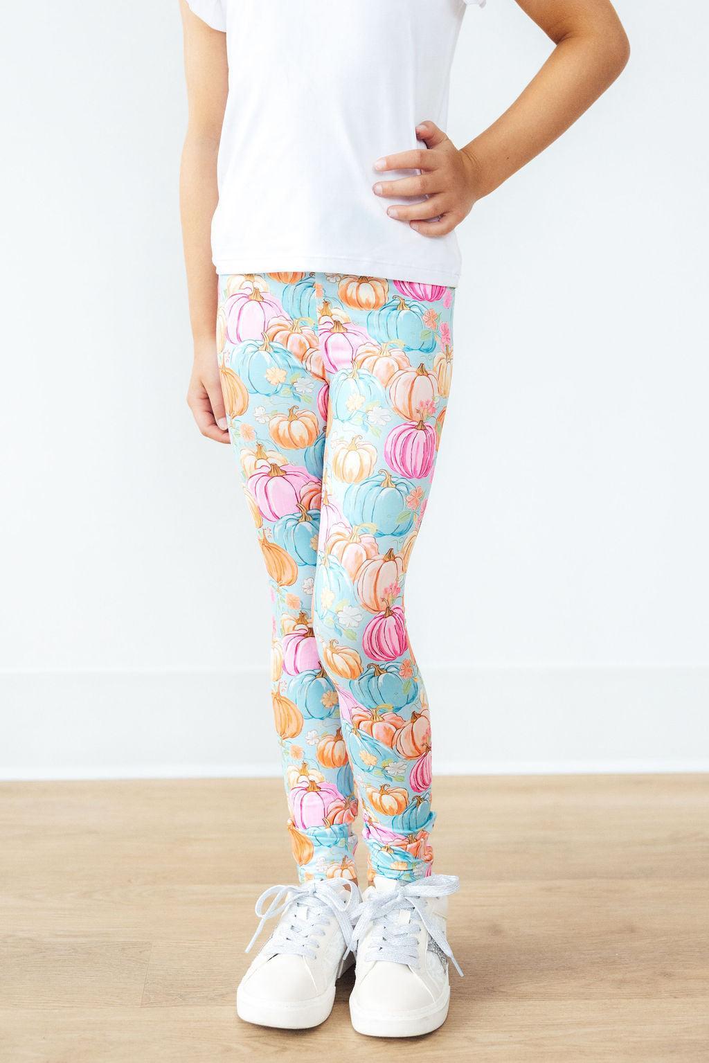 Mila & Rose Preppy Pumpkins organic fall baby leggings
