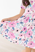 Mila & Rose ® Pretty In Purple Short Sleeve Pocket Twirl Toddler Dress - Everetts Place Boutique - 