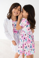 Mila & Rose ® Pretty In Purple Short Sleeve Pocket Twirl Toddler Dress - Everetts Place Boutique - 