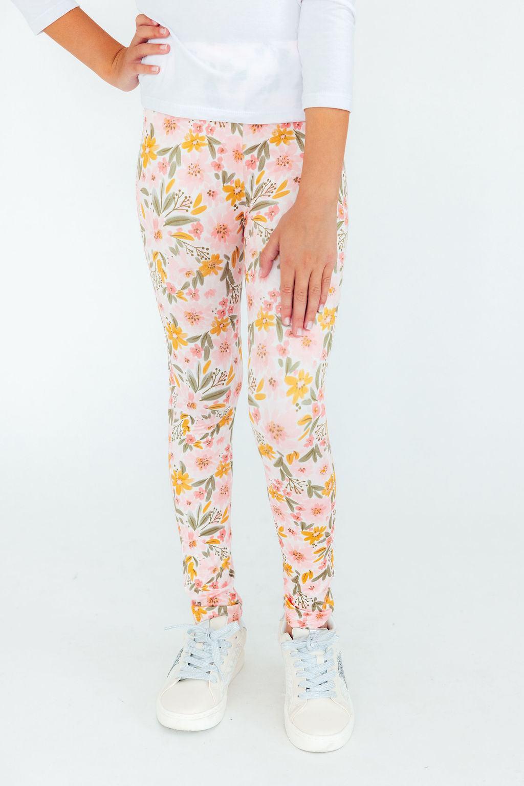 Mila & Rose Pretty Peachy organic cotton baby leggings
