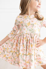 Pretty Peachy ThreeQuarter Sleeve Pocket Twirl Dress Girls Mila & Rose ® Everetts Place: Online Boutique