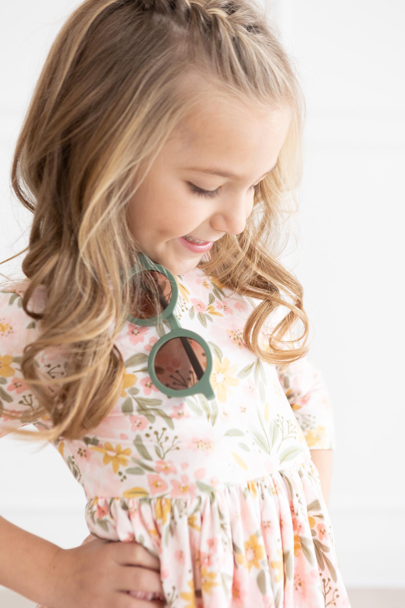 Pretty Peachy ThreeQuarter Sleeve Pocket Twirl Dress Girls Mila & Rose ® Everetts Place: Online Boutique