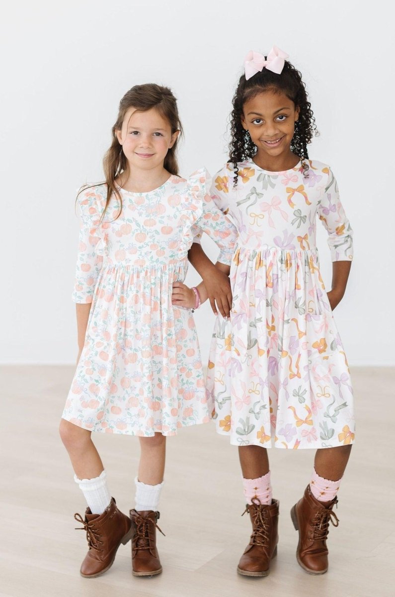 Mila & Rose ® Pretty Pumpkins Ruffle Twirl Dress For Toddler Girls - Everetts Place Boutique - 